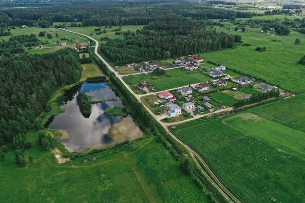 Free photo aerial view of village