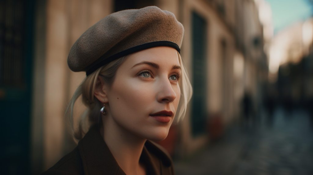 Femmes portant un béret à la mode dans la rue
